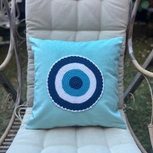 Set of 2 Evil Eye Pillow Covers / Evil Eye Cushion Covers / Cover Only