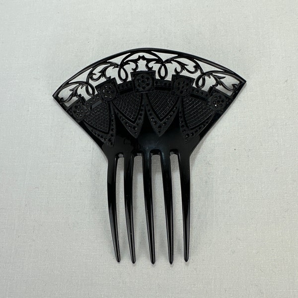 Art Deco Celluloid Hair Comb Made in France