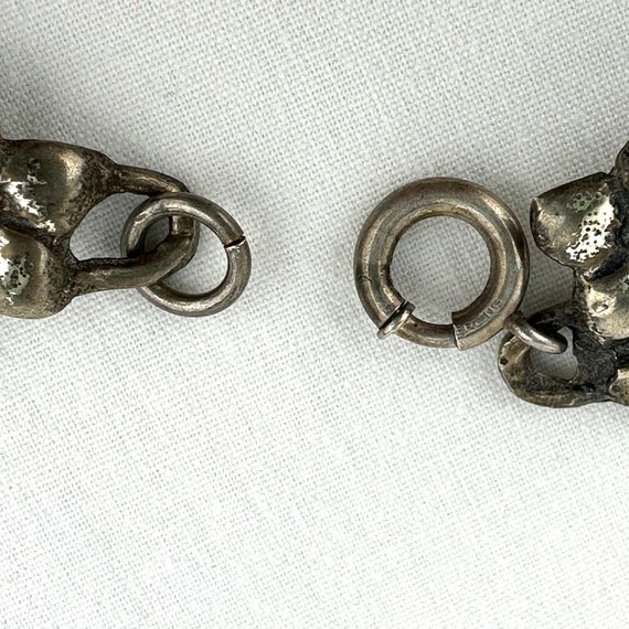 Vintage Sterling Silver Flower Link Bracelet - image 5