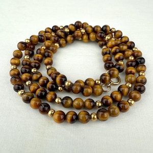 Vintage Tiger Eye Beaded Necklace