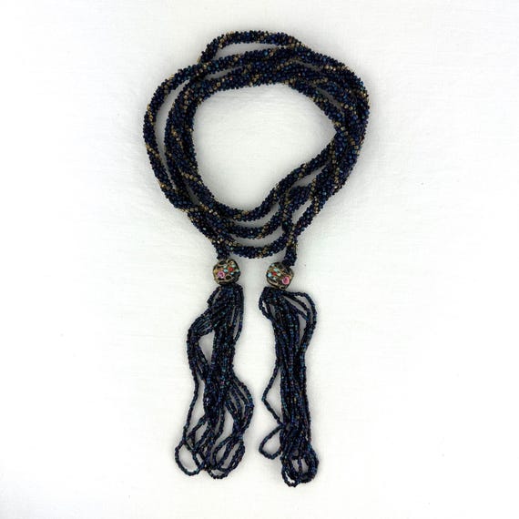 Art Deco Beaded Lariat Necklace