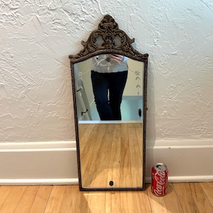 Art Deco Wood Backed Etched Mirror