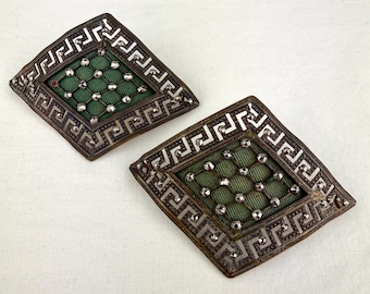 Antike Regency Schuhverzierungen - Cut Steel & Patiniertes Messing