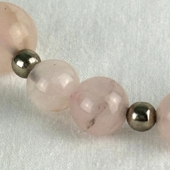 Vintage Chinese Export Rose Quartz Beaded Necklace - image 10