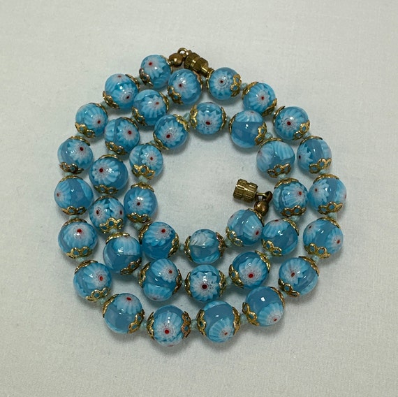 Vintage Italian Art Glass Bead Necklace - image 4