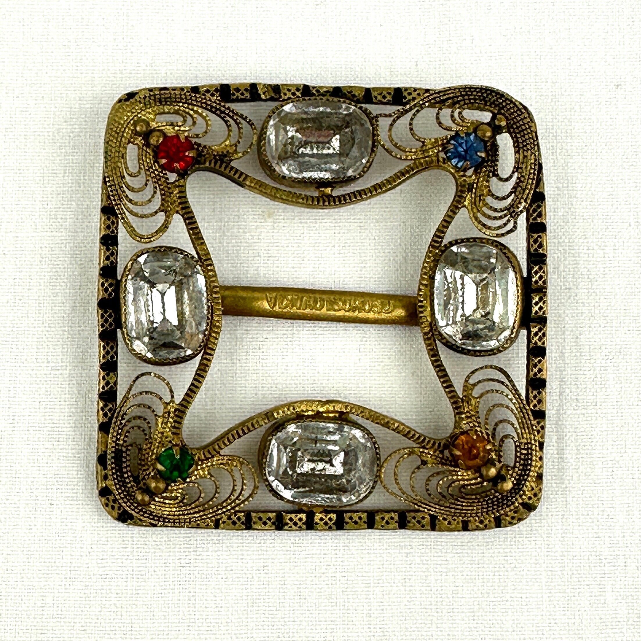 Art Deco Rhinestone Belt Buckle - Etsy