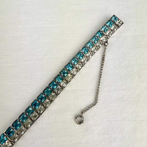 Vintage Channel Set Rhinestone Choker Necklace & … - image 8