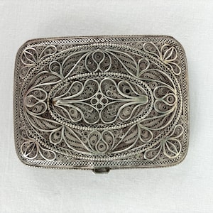 Antique Silver Filigree Cigarette Case