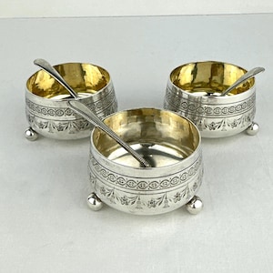 Antique English Silver Plate Open Salts