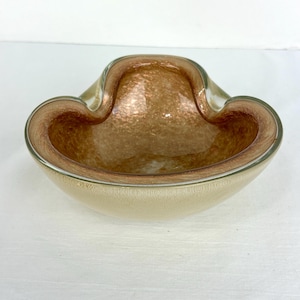 Gold Copper Vintage Art Glass Bowl/Ashtray