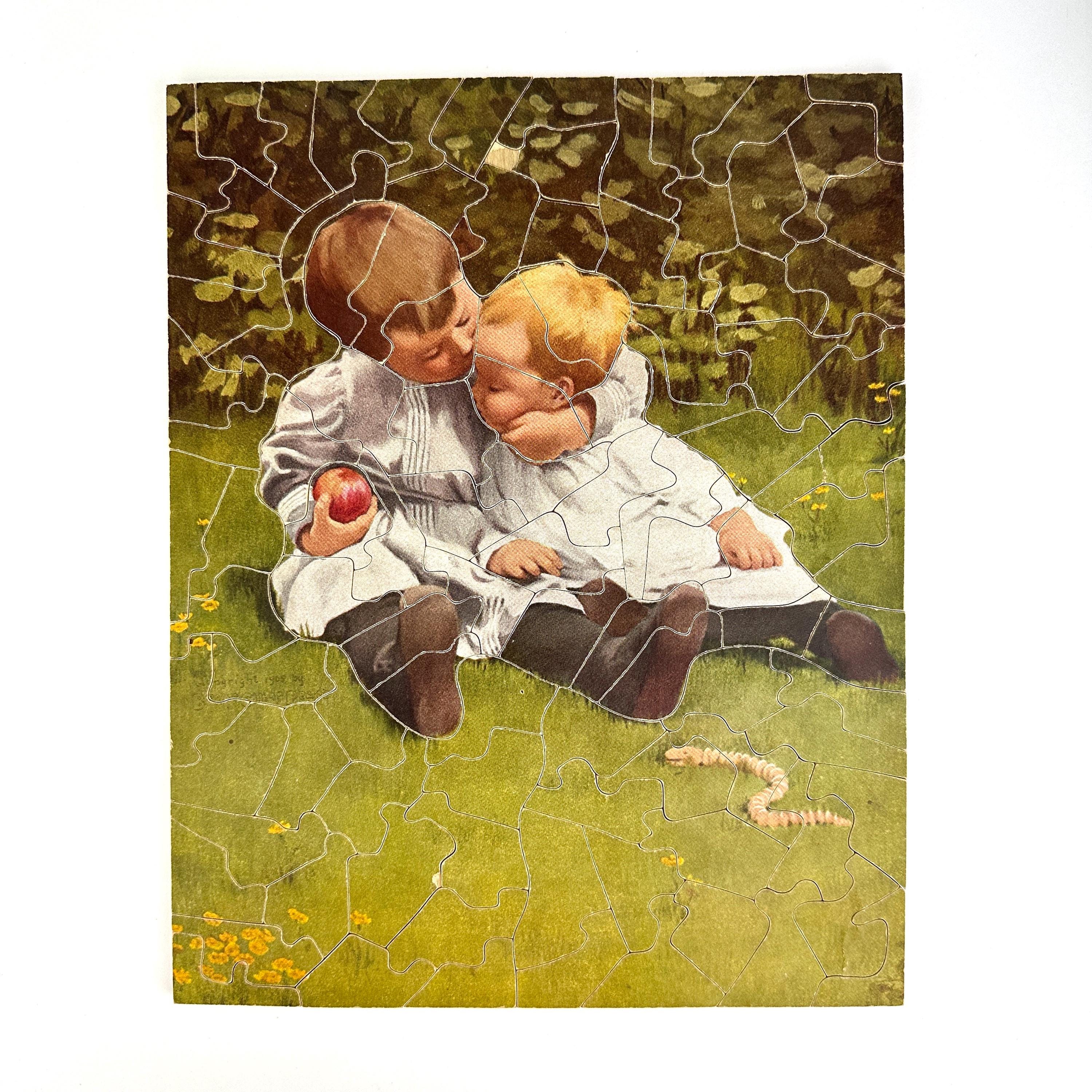 Lot 6 Puzzles En Bois Vintage 1950/60 – Matériel Pédagogique PLAYJEUX