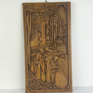 Early 20th Chinese Hand Carved Wall Hanging