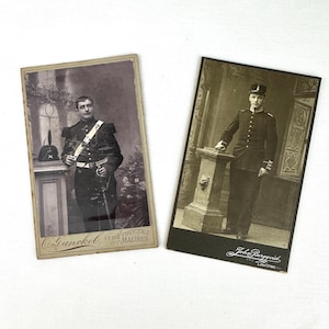 2 Carte de Visite Photos of Men in Military Uniform