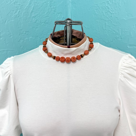Vintage Celluloid & Brass Bead Choker - image 15