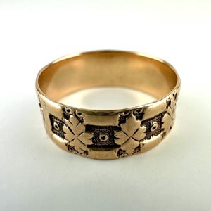 Antique 10k Rose Gold Cigar Band Ring