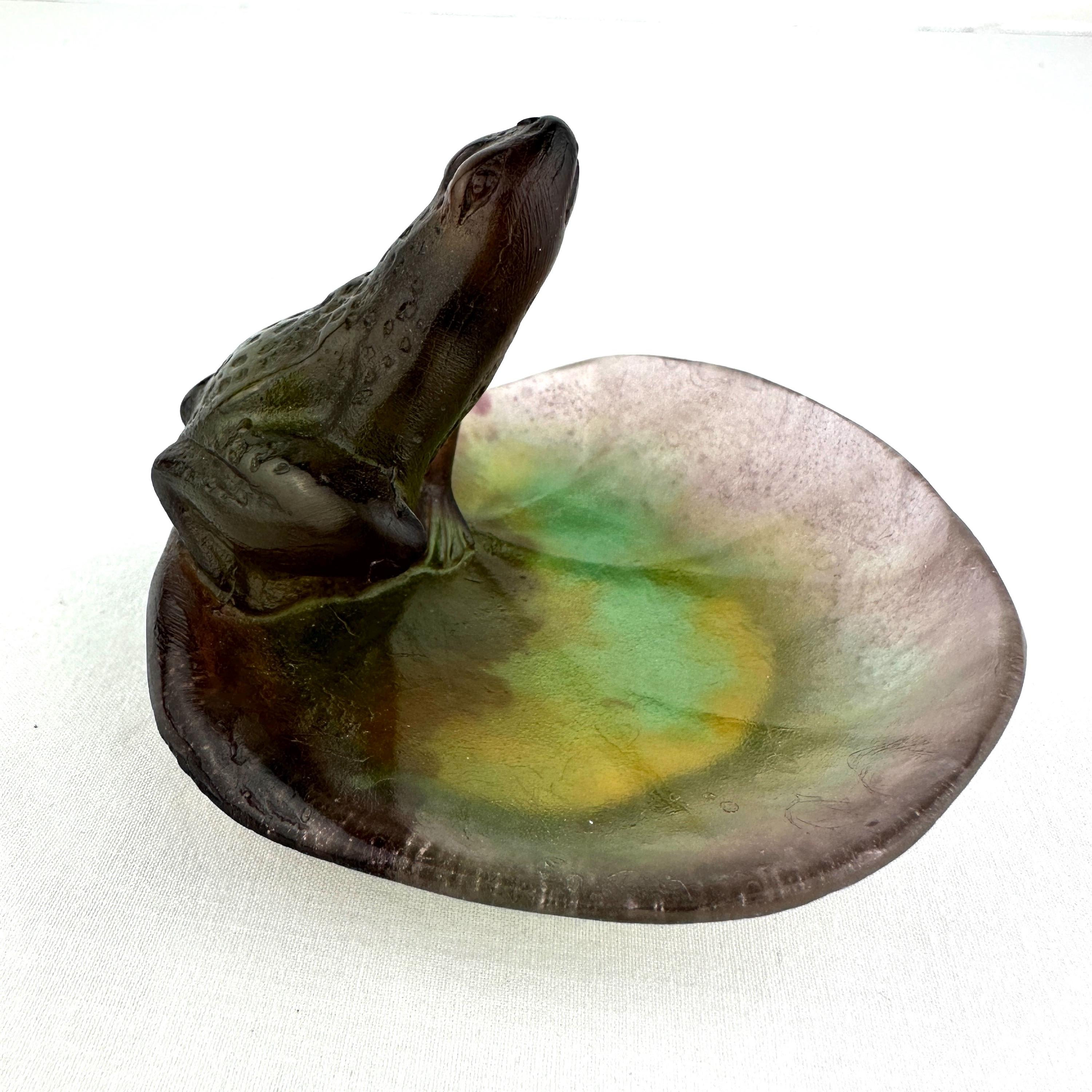 french vintage antique daum ボウル Glass and Silver Daum Bowl* - Nouveau Deco Arts