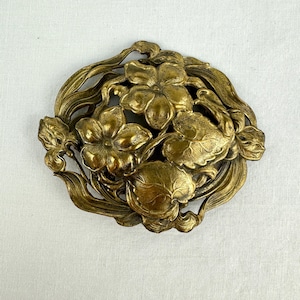 Large Art Nouveau Floral Brooch