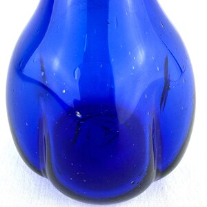Antique Persian Hand Blown Cobalt Glass Tear Catcher or Rose Water Sprinkler image 6