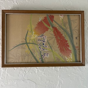 Late 1800s early 1900s Japanese Woodblock Floral Motif