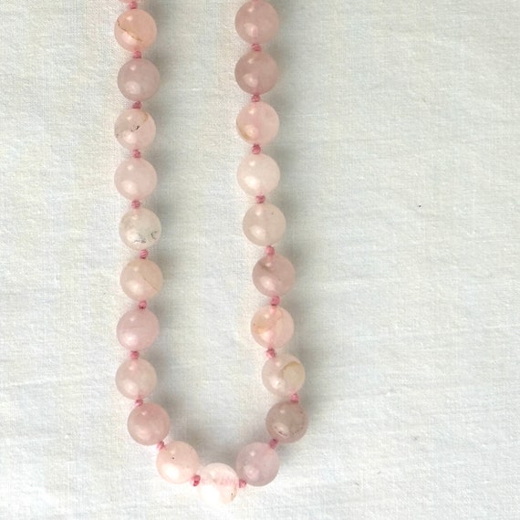 Vintage Chinese Export Rose Quartz Beaded Necklace - image 6
