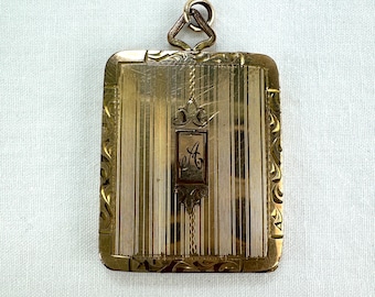 Art Deco Gold Filled Engraved Locket