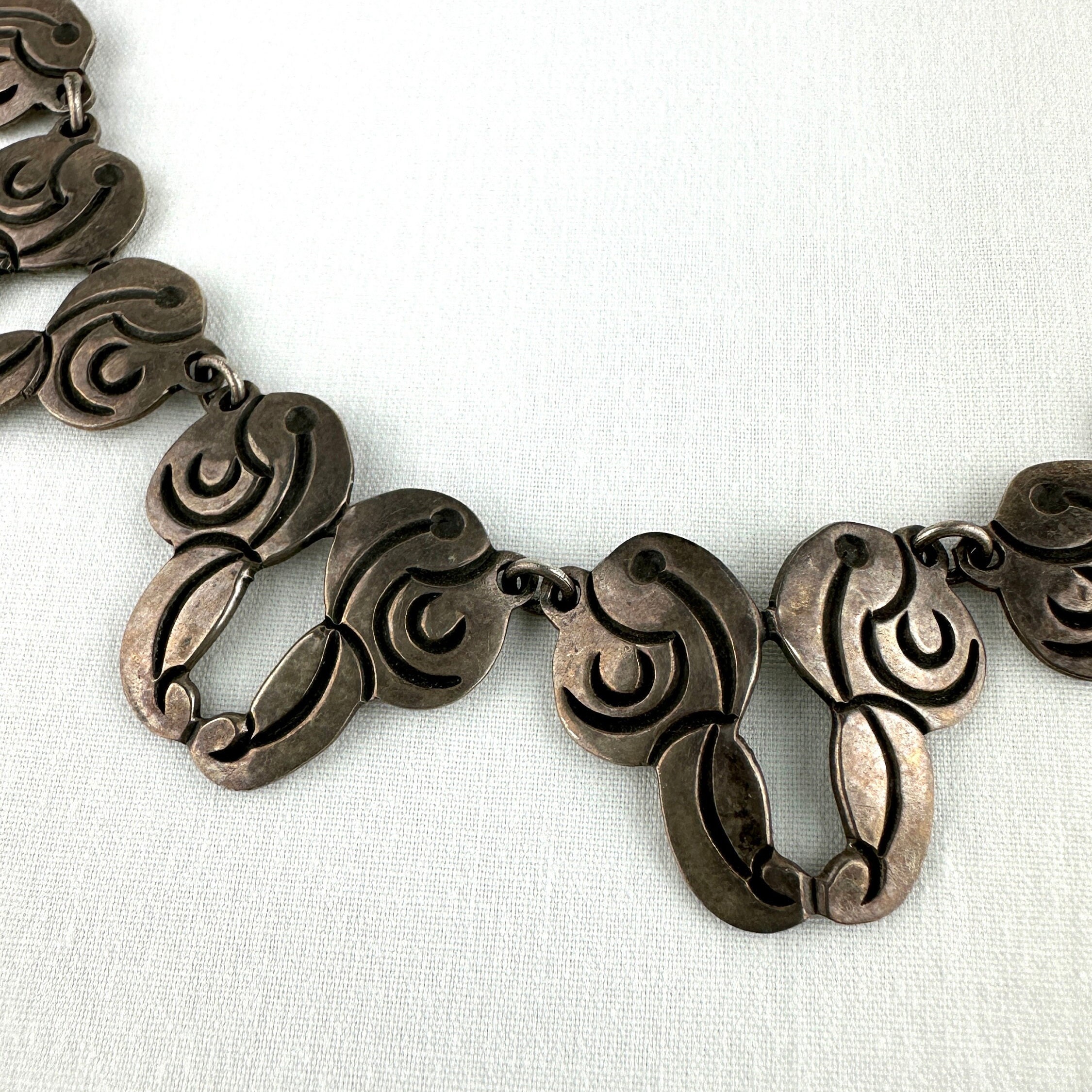 Early Mexican Silver Flower Choker Necklace - Etsy