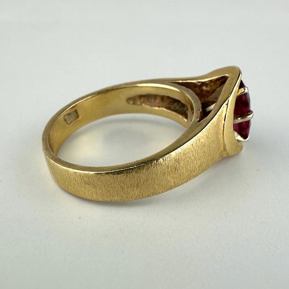 Midcentury 14k Gold Ruby Ring - image 3