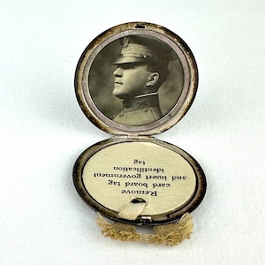 WWI Silver Military Locket With Photo