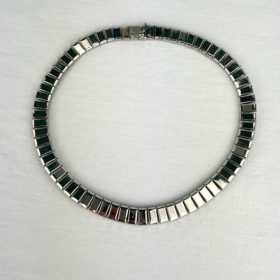 Vintage Channel Set Rhinestone Choker Necklace & … - image 4