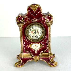 Antique French Porcelain Mantle Clock