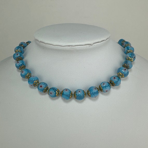 Vintage Italian Art Glass Bead Necklace - image 1