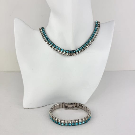 Vintage Channel Set Rhinestone Choker Necklace & … - image 17