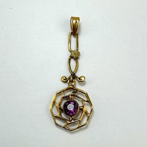 Art Nouveau Delicate Amethyst Lavalier Pendant