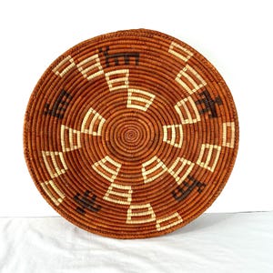 Vintage Pakistan Hand Woven Shallow Bowl or Tray Basket