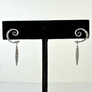 Vintage 14k White Gold and Diamond Earrings