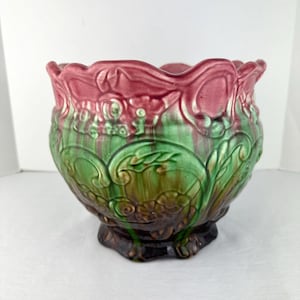 Arts & Crafts Weller Majolica Jardiniere 9” Tall