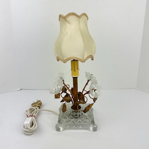 Vintage French Floral Boudoir Lamp