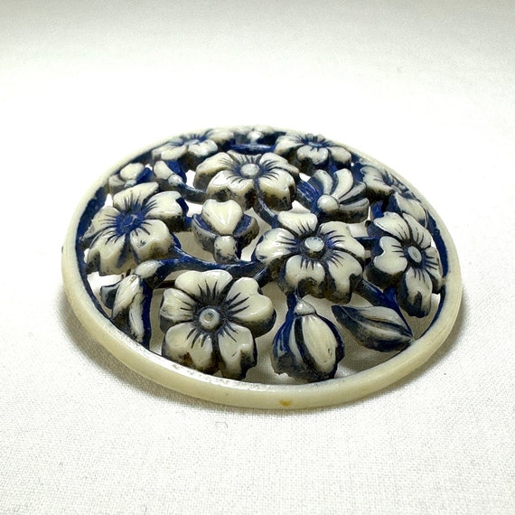 Czech Art Deco Celluloid Flower Brooch - Etsy