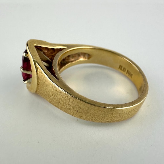 Midcentury 14k Gold Ruby Ring - image 5