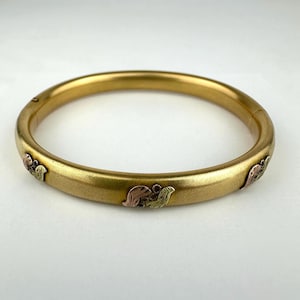 Antique Small Gold Filled Hinged Bracelet Signed