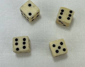 Antique Set of 4 Tiny Bovine Bone Dice