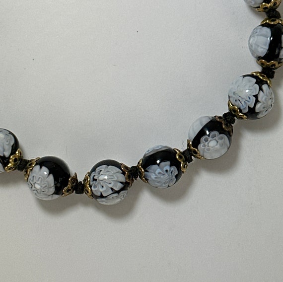 Venetian Millefiori Glass Bead Hand Knotted Brace… - image 3