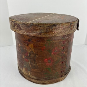 Antique Primitive American Bentwood Painted Pantry Box