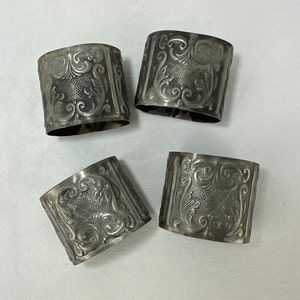 Tinn Norwegian Pewter Mid Century Napkin Rings