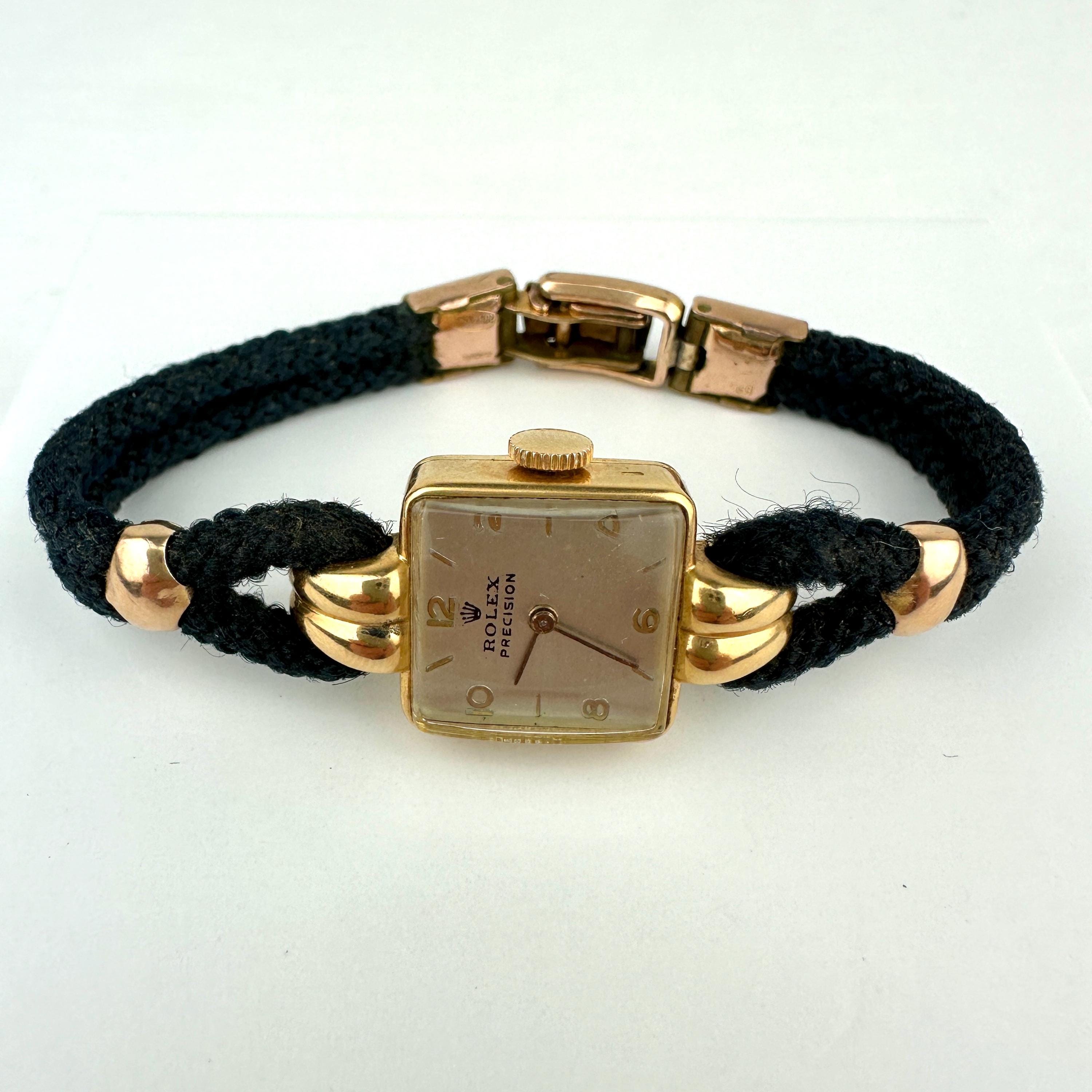 Vintage Gold Watch Black Cord