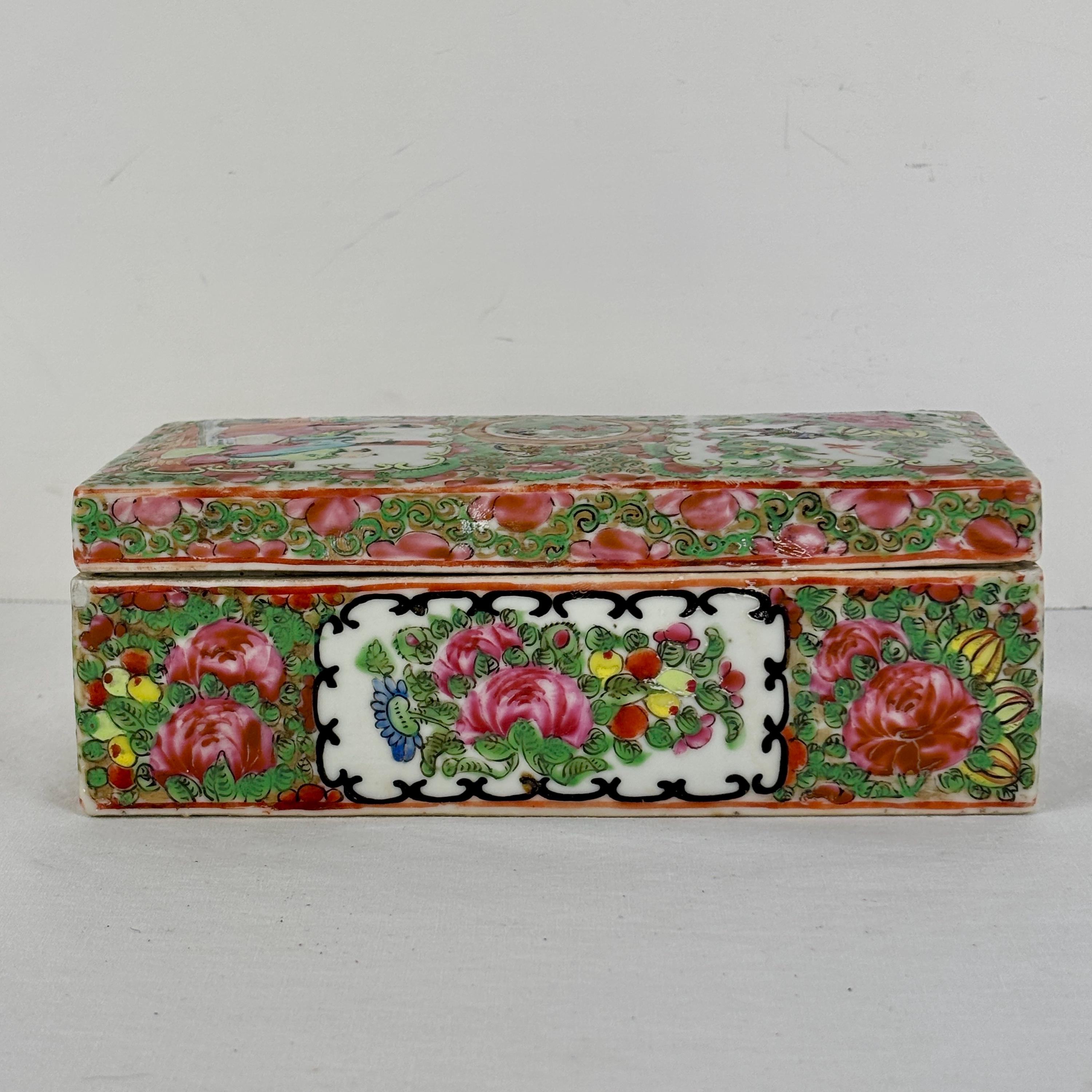 Late Qing Canton Famille Rose Porcelain Brush Box 1870-1900 - Etsy