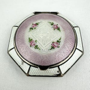 Art Deco FMCO Guilloche Enamel Compact