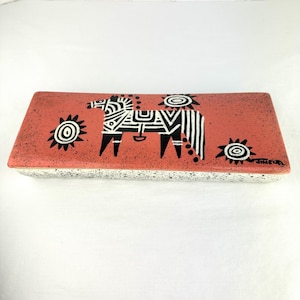 Handmade Midcentury Ceramic Box Signed Jimenez