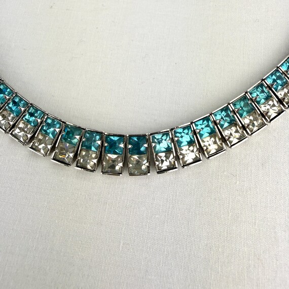 Vintage Channel Set Rhinestone Choker Necklace & … - image 3