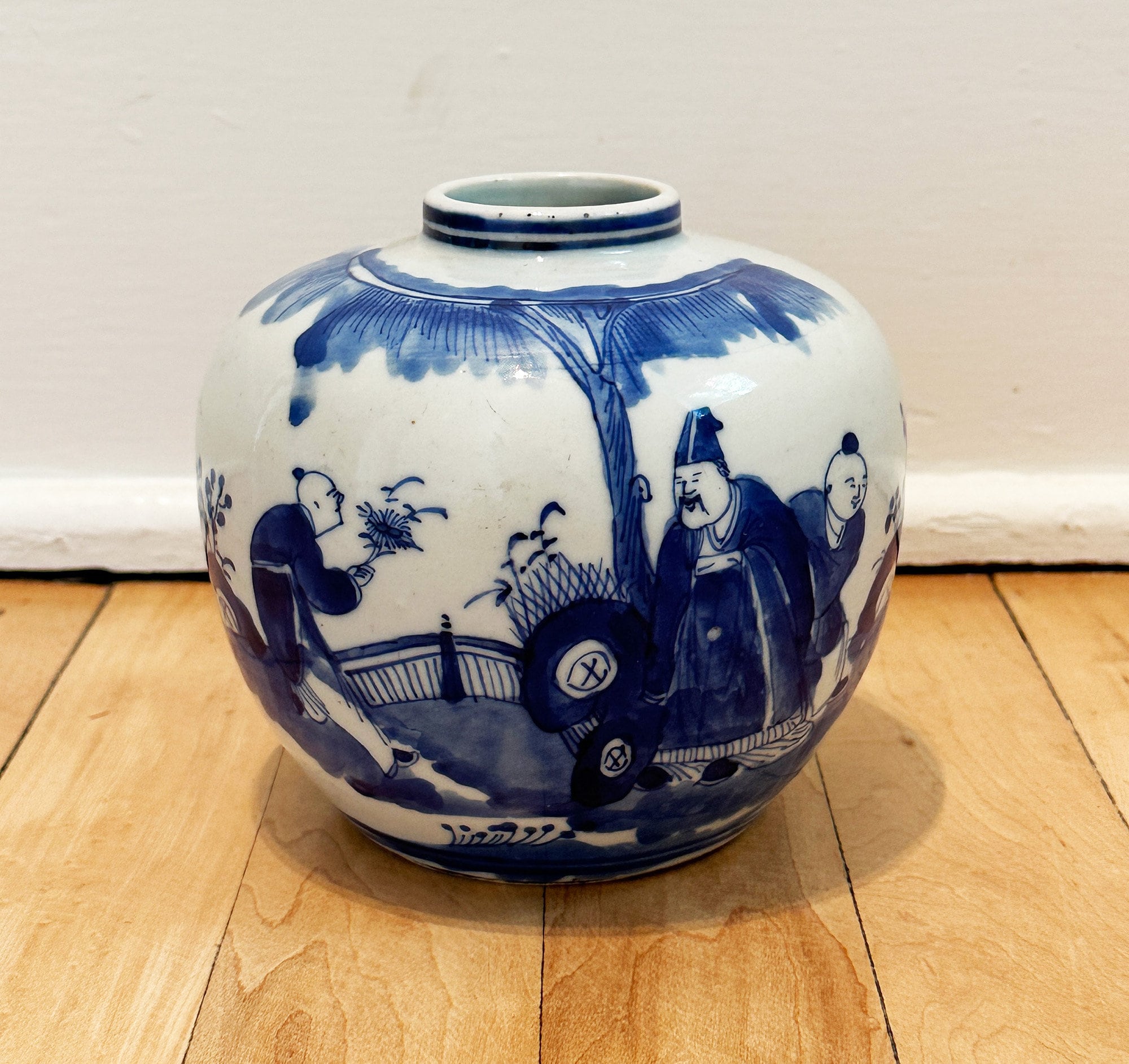 中国陶磁器　元染付　青白磁の陶器 壺 狩猟デザイン 中国陶磁器 元染付 青白磁の陶器 壺 狩猟デザイン - メルカリ